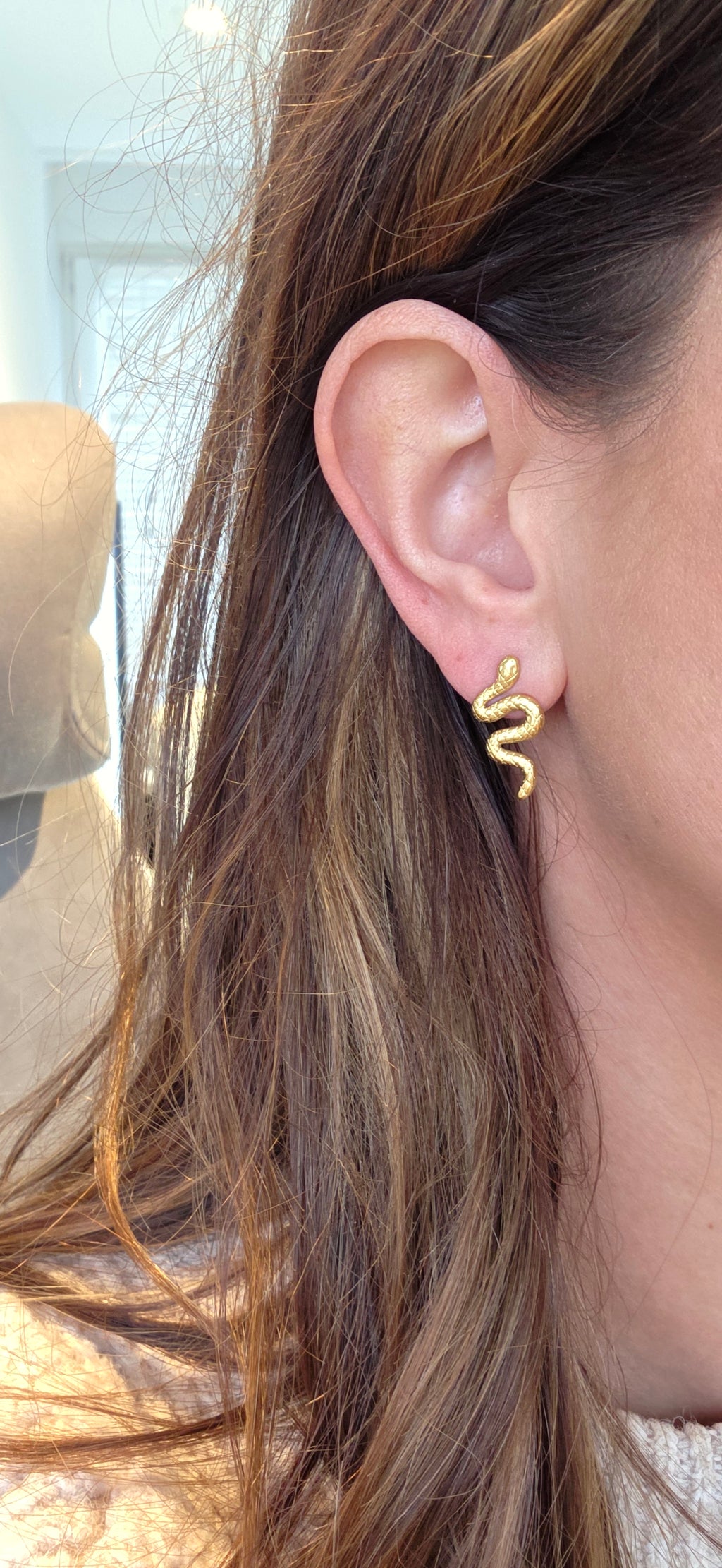 Snake Studs Silver