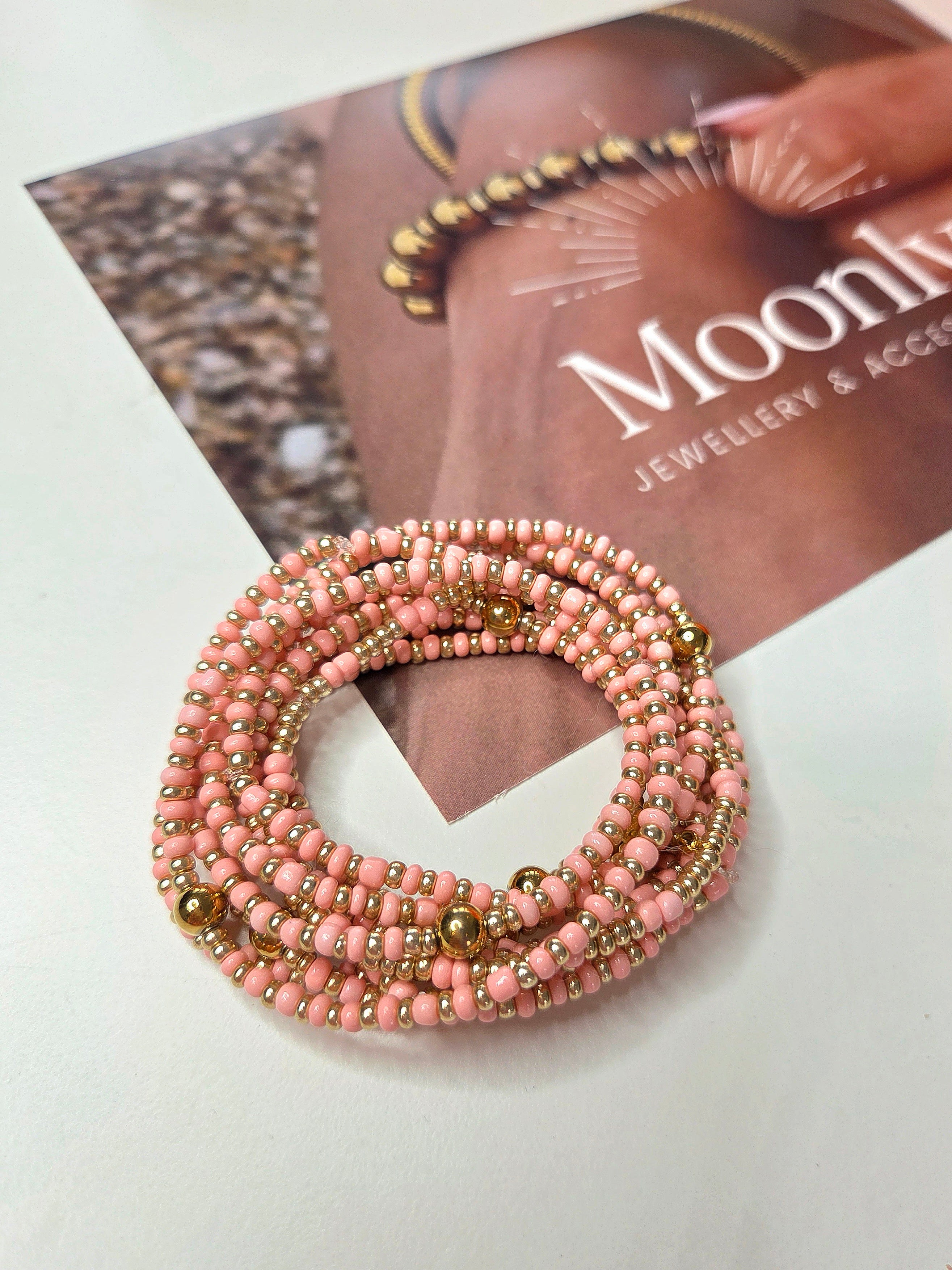Elastische armband baby roze
