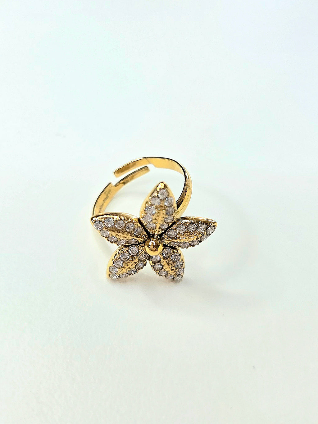 Strass flower ring