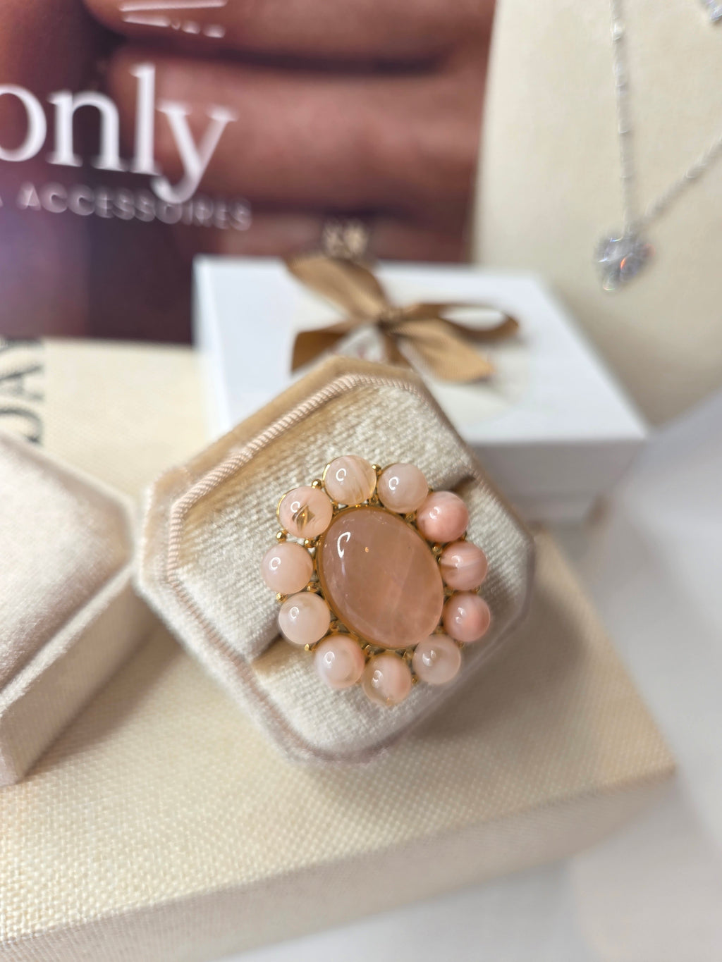 Monica ring soft pink