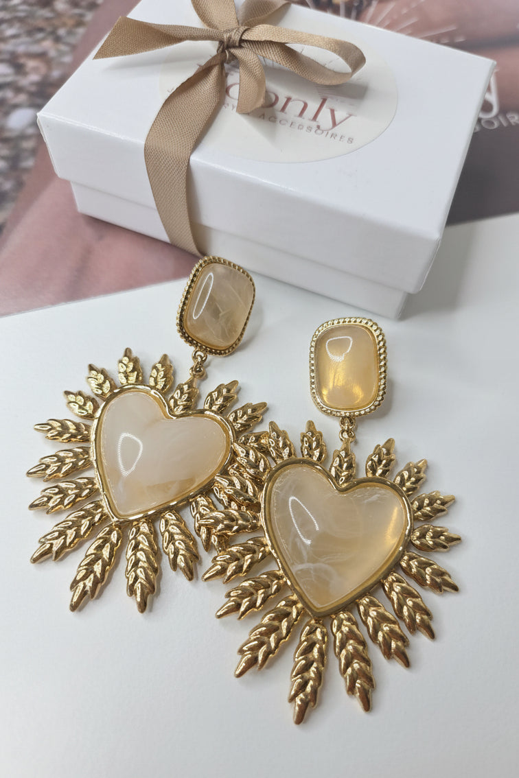 Lucy Earrings Beige