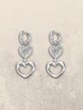 Drop my heart earrings silver