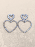 Double heart silver Earrings