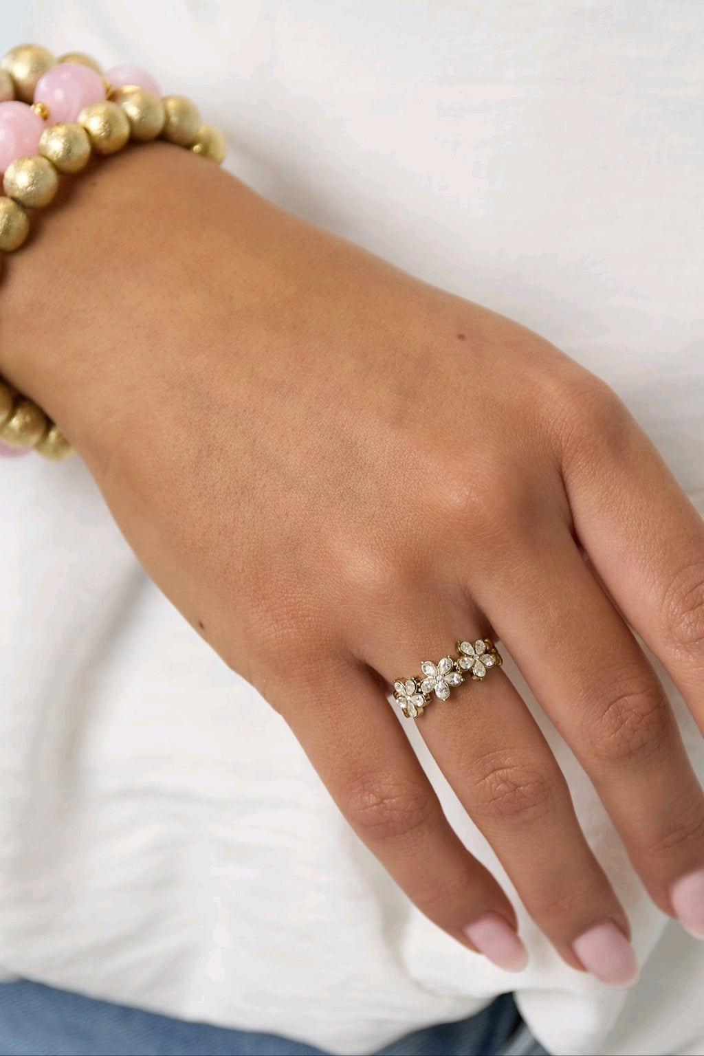 Strass Flower Ring