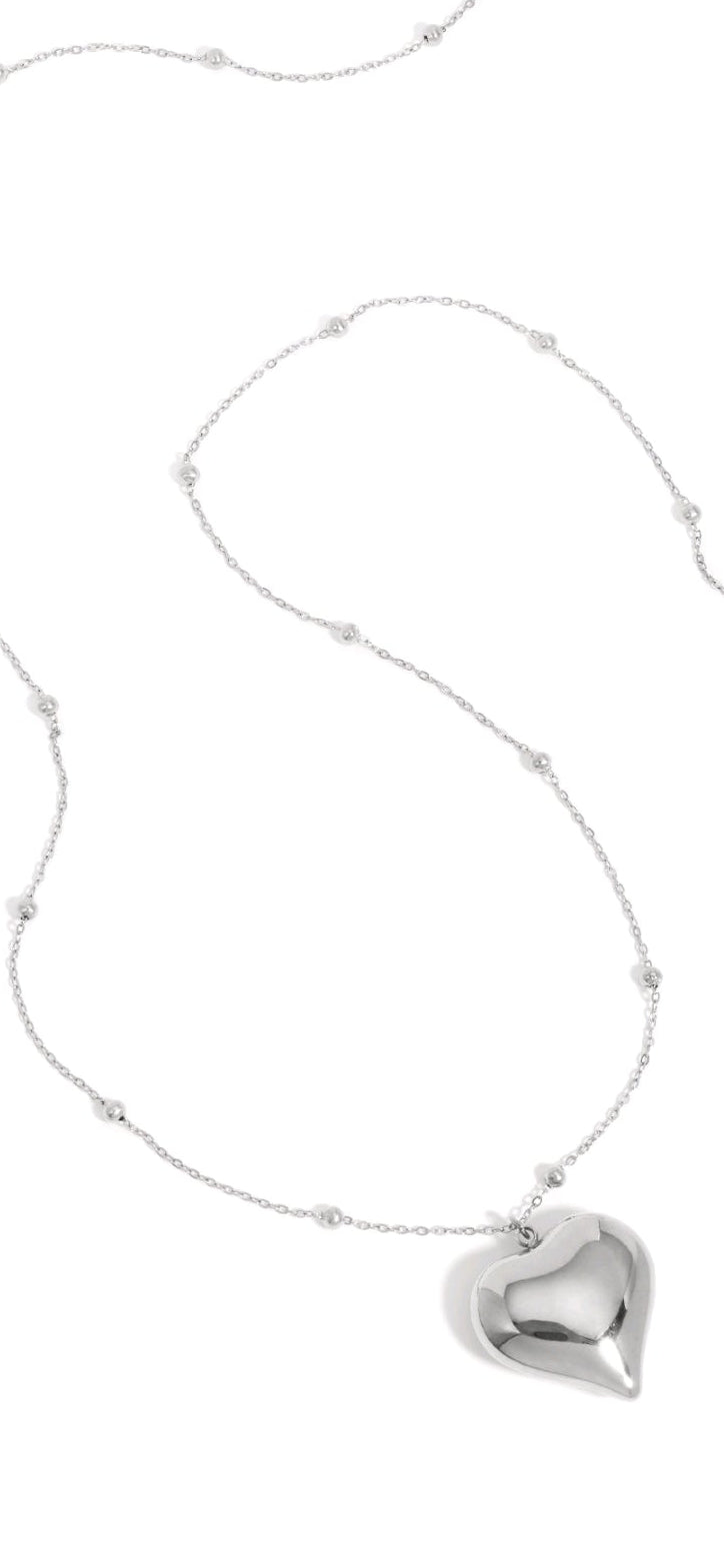 Silver Heart long necklace