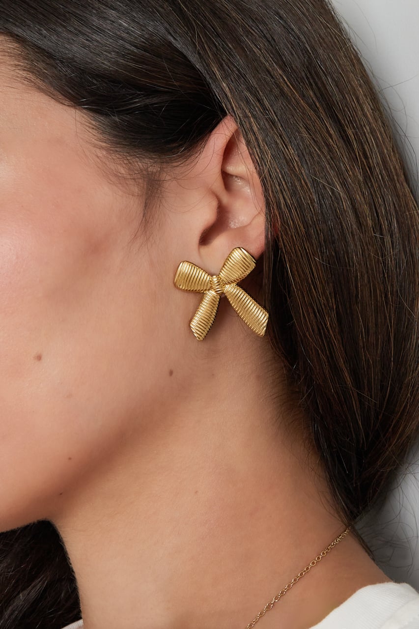 Bow earrings gold