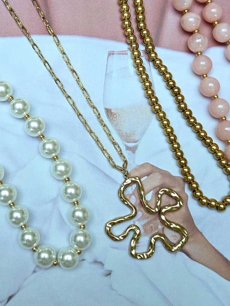 Gold Beads Neclace 4 mm