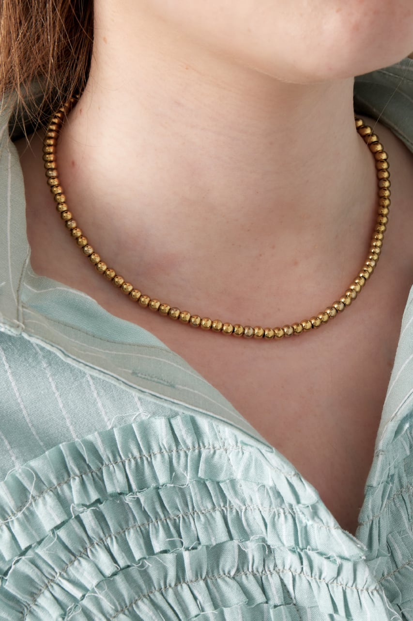 Gold Beads Neclace 4 mm
