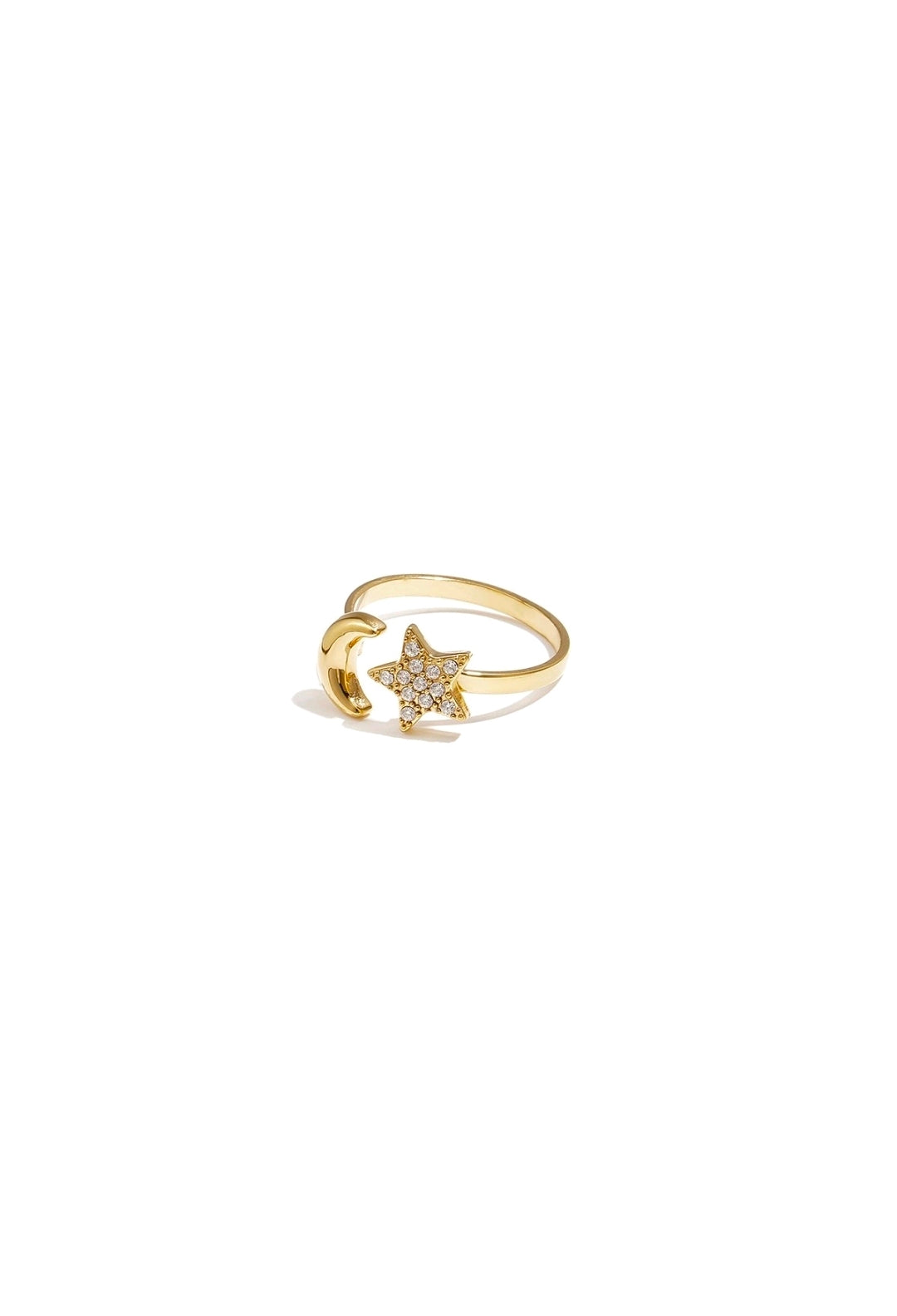 Moon and star ring gold