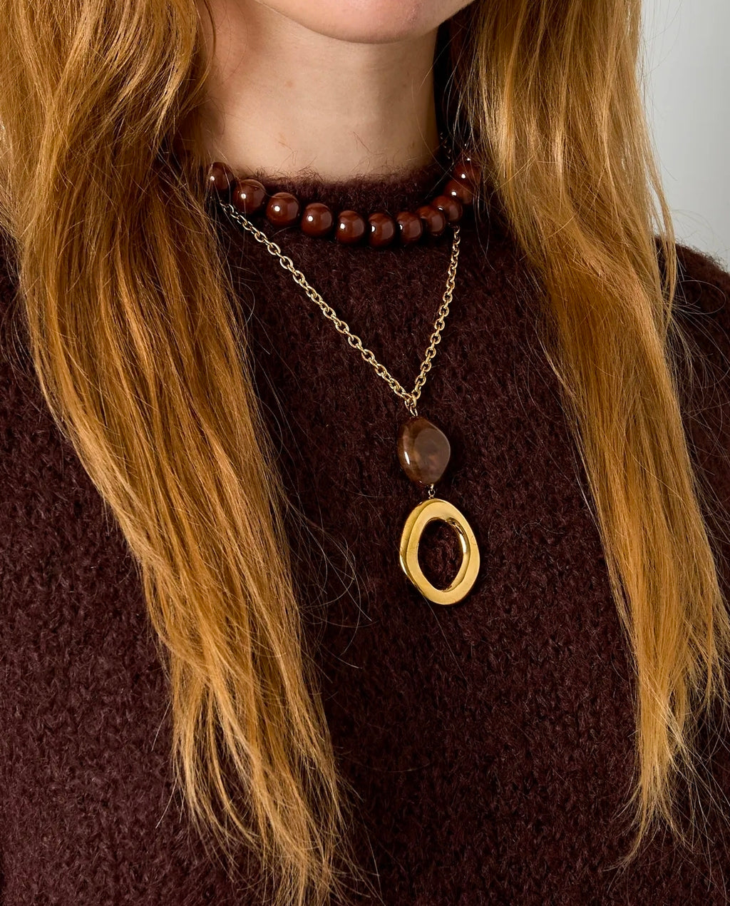 Kylie necklace brown