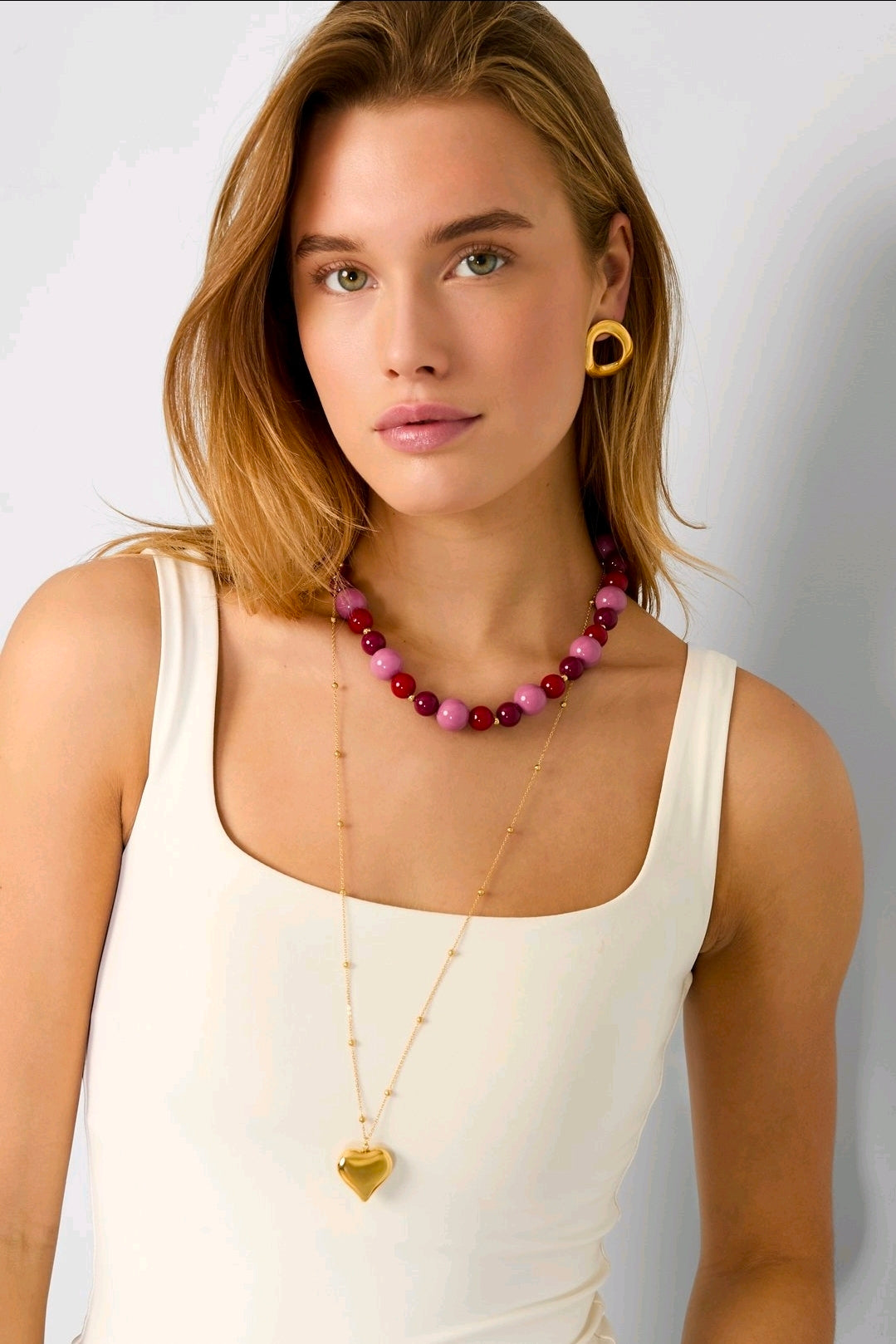Silver Heart long necklace