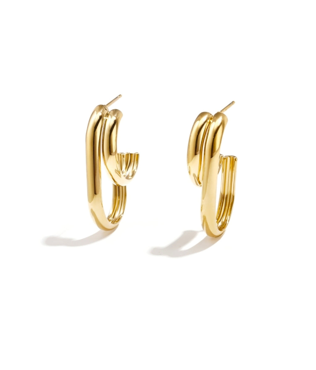 Double earring gold