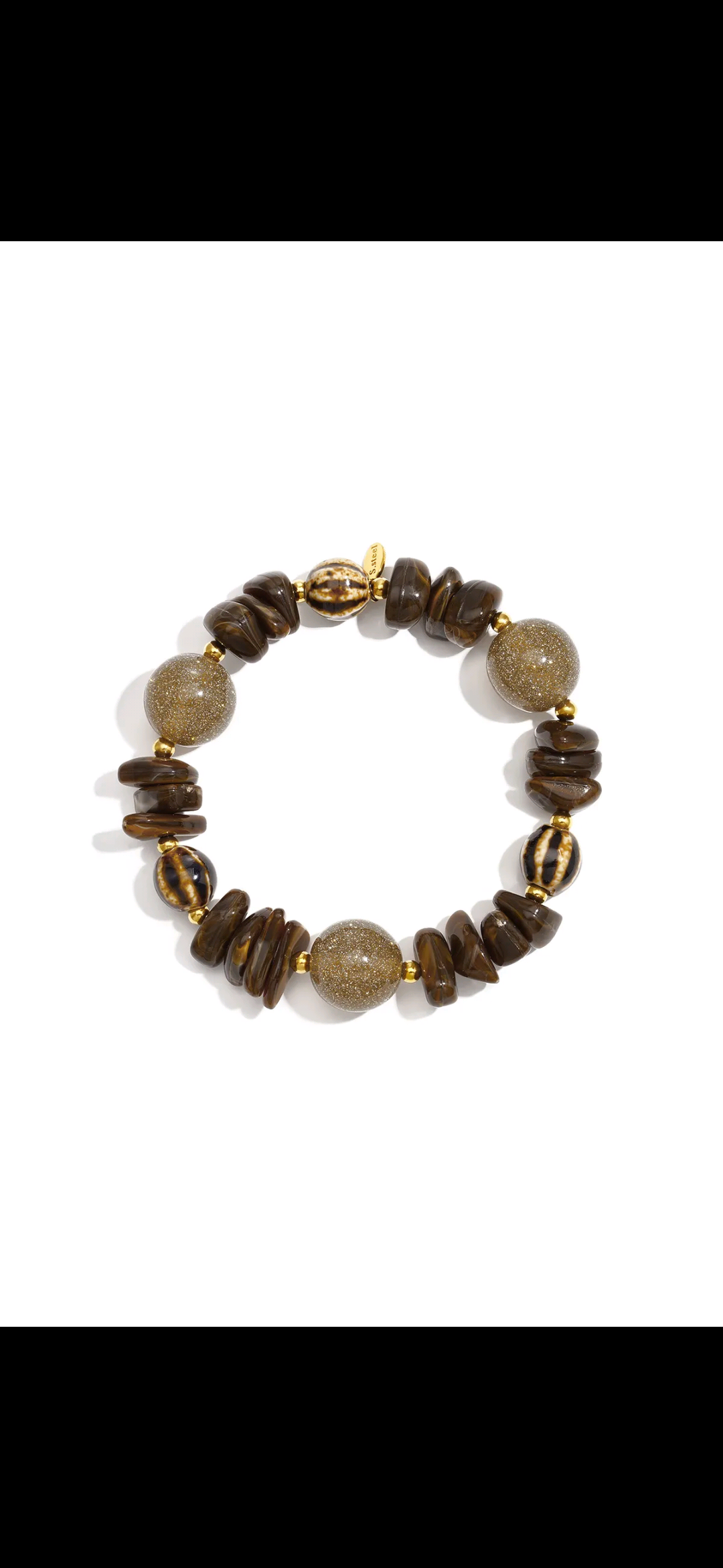 Elastische armband bruin