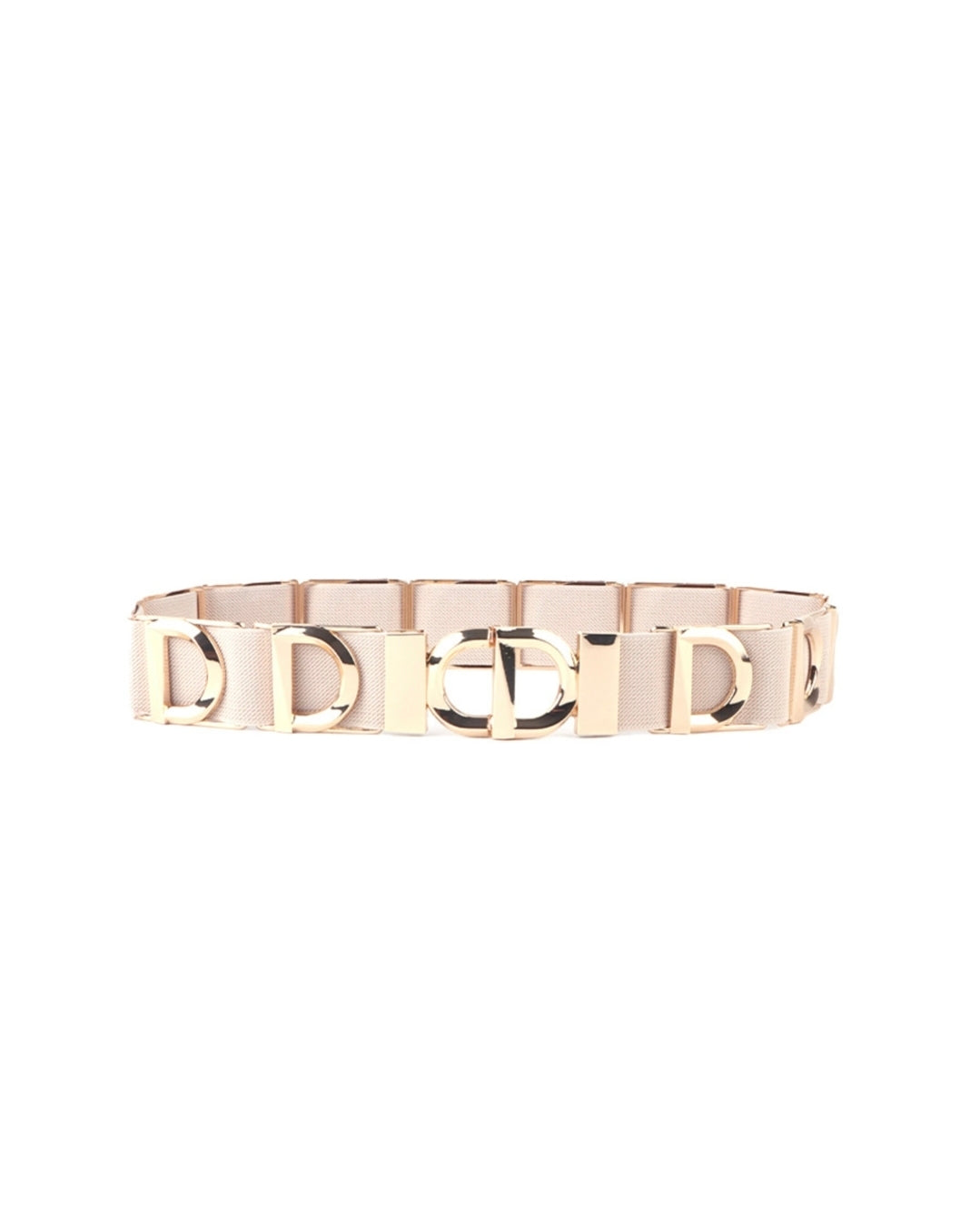 Elastische riem breed beige