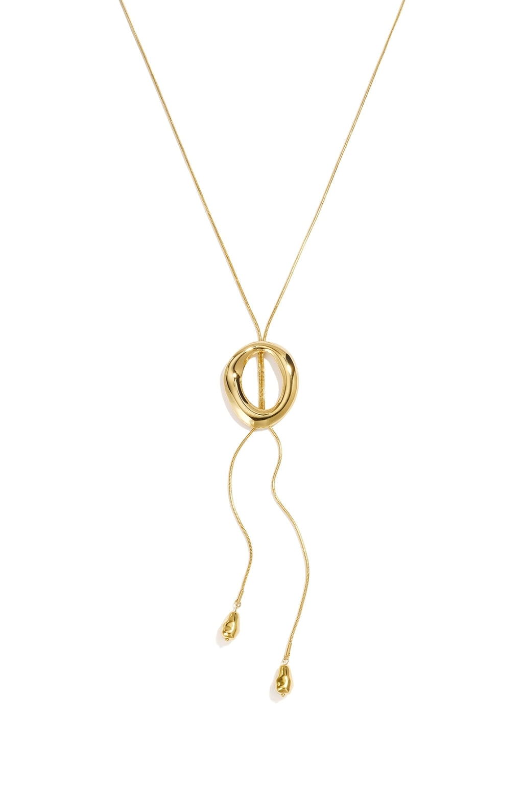 Long oval necklace adjustable