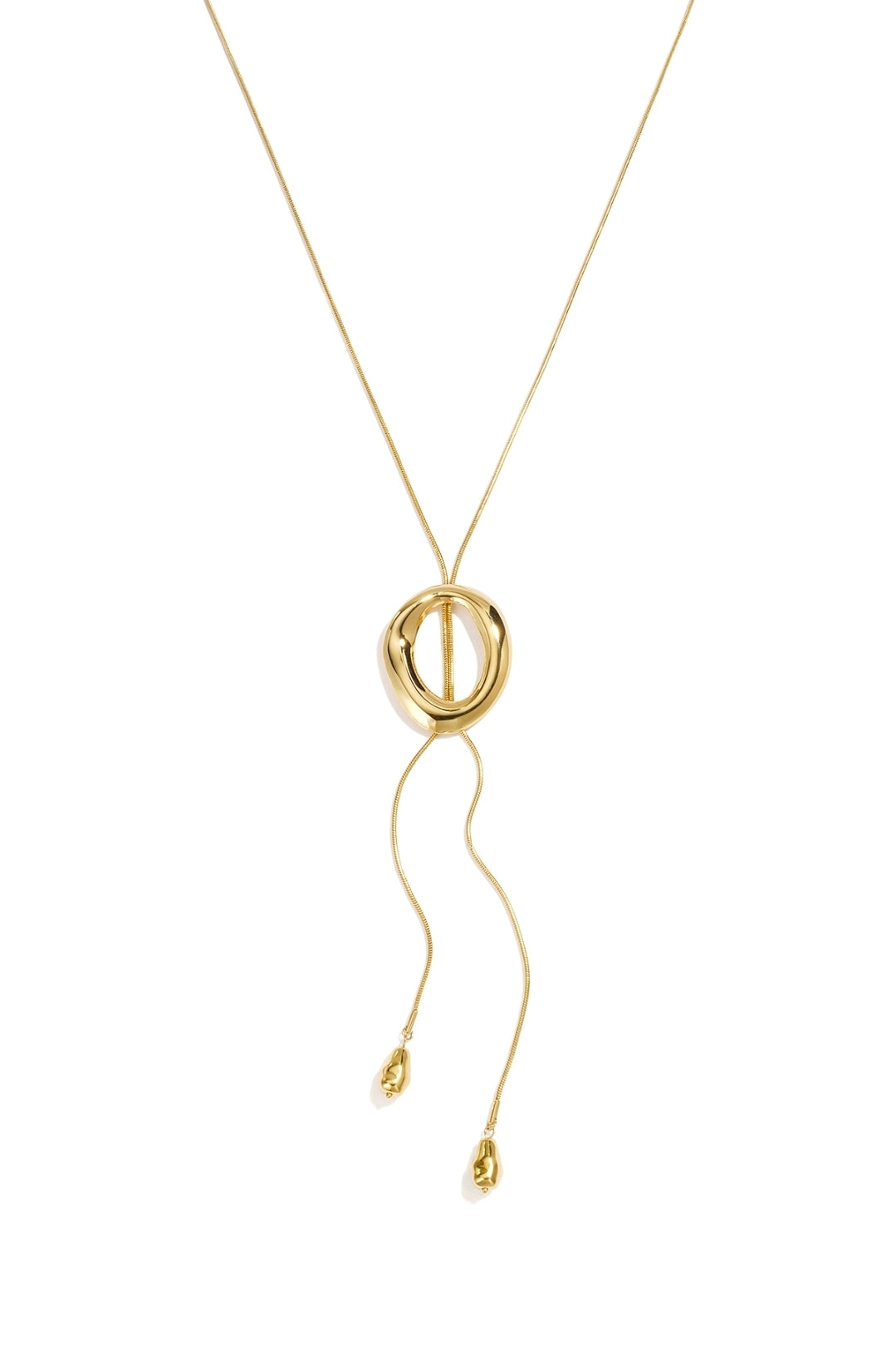 Long oval necklace adjustable